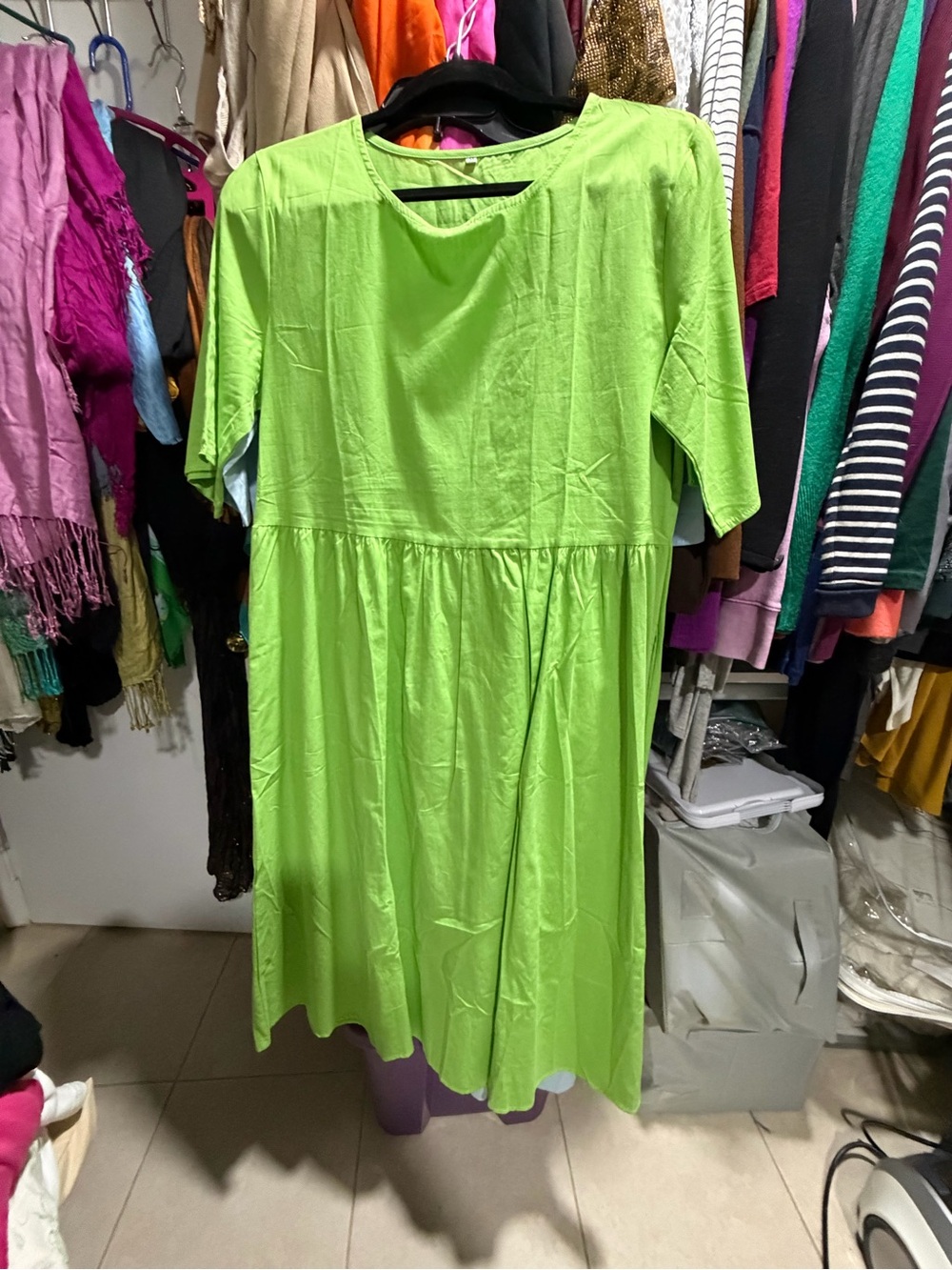 Women’s Lime Green Short Sleeve Dress